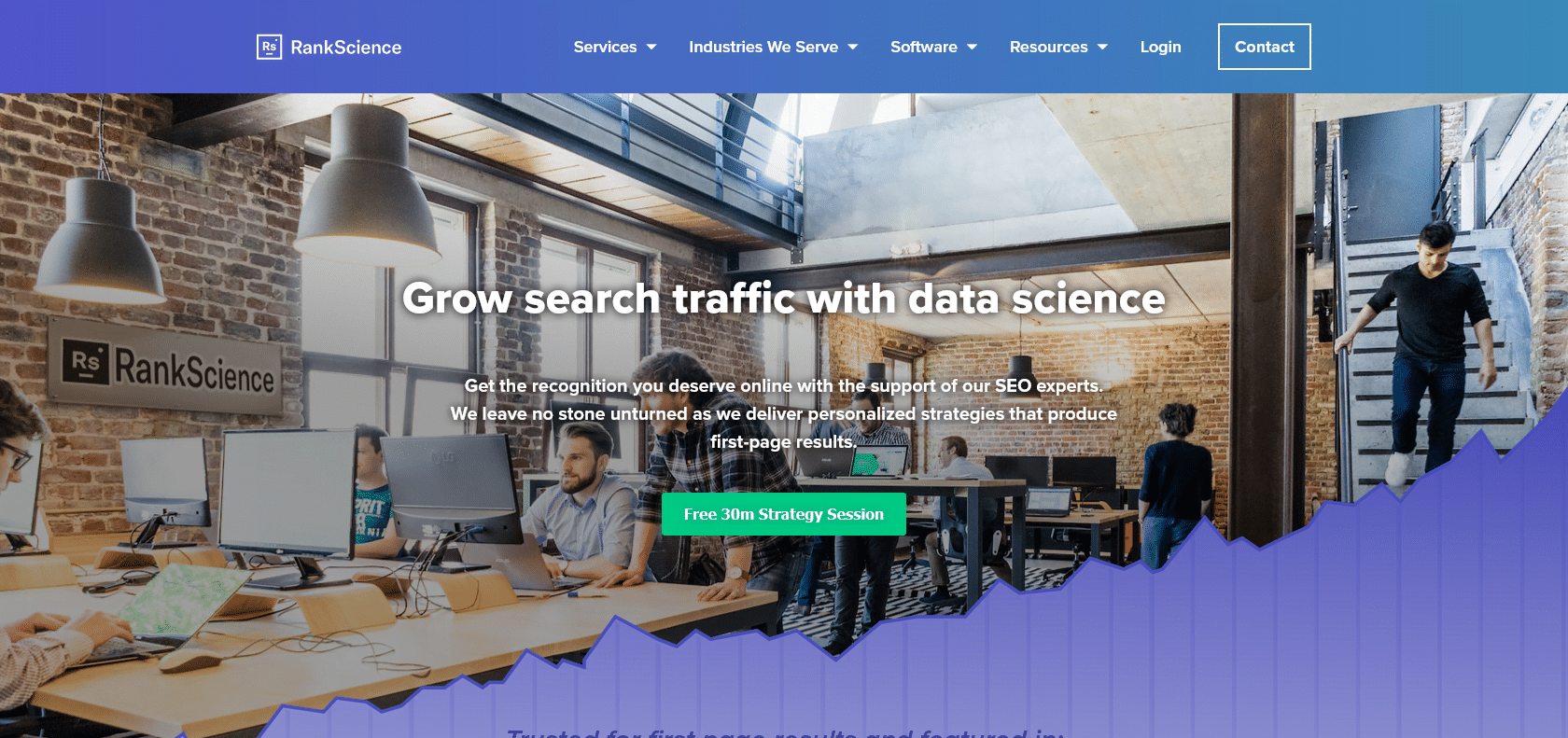 Screenshot of RankScience Website