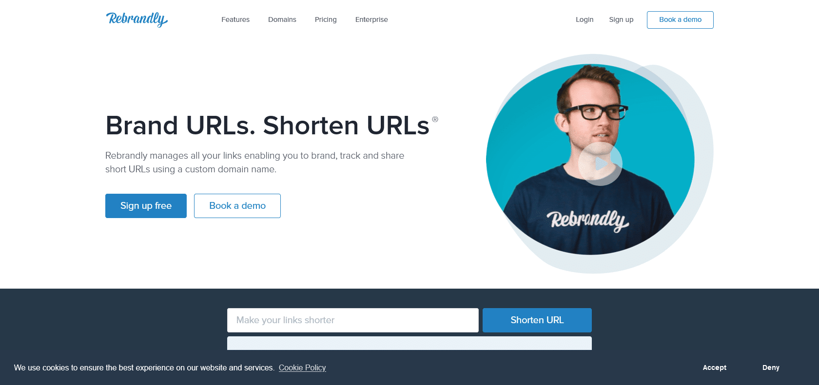 Screenshot of Rebrandly Website