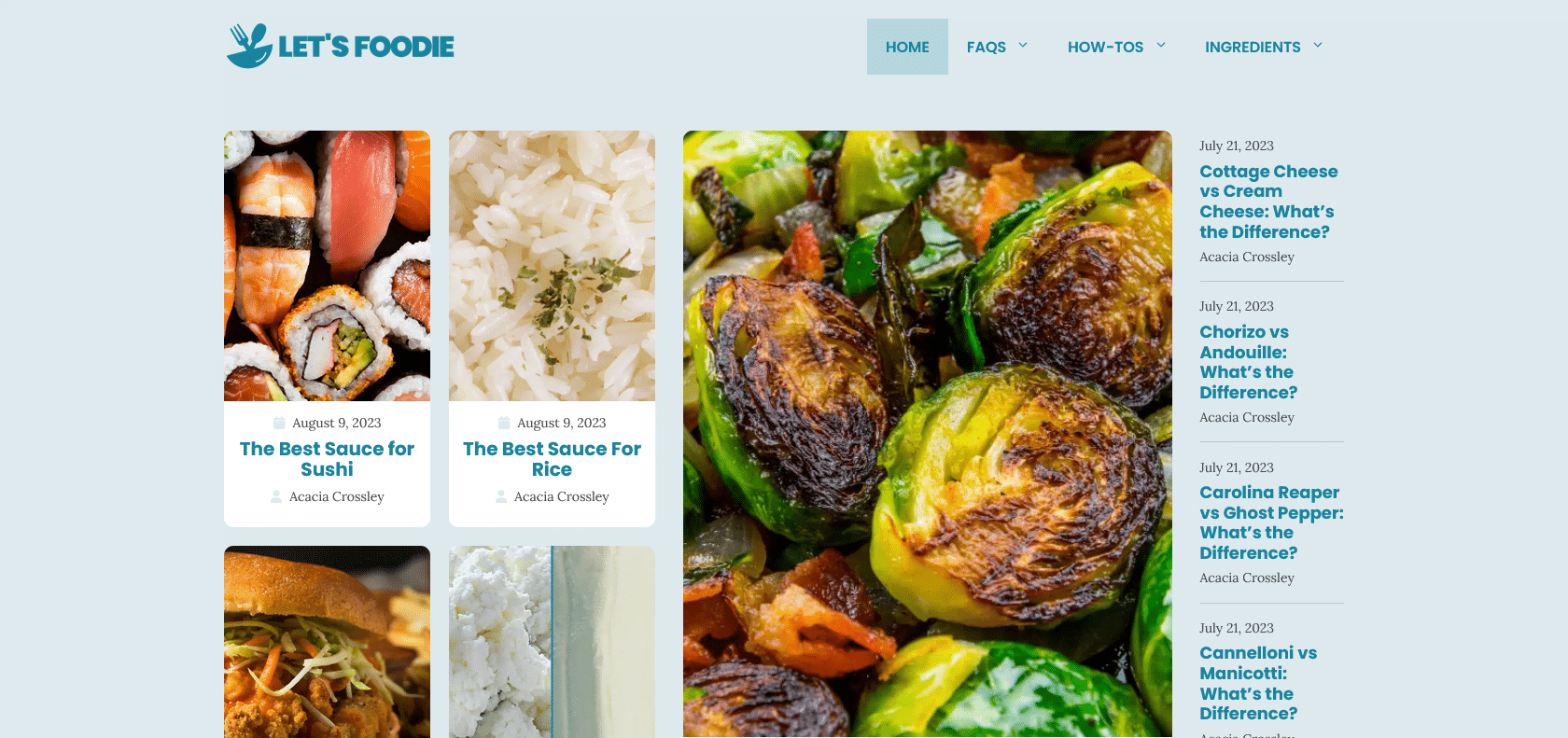 Screenshot of Recipes By AI Website