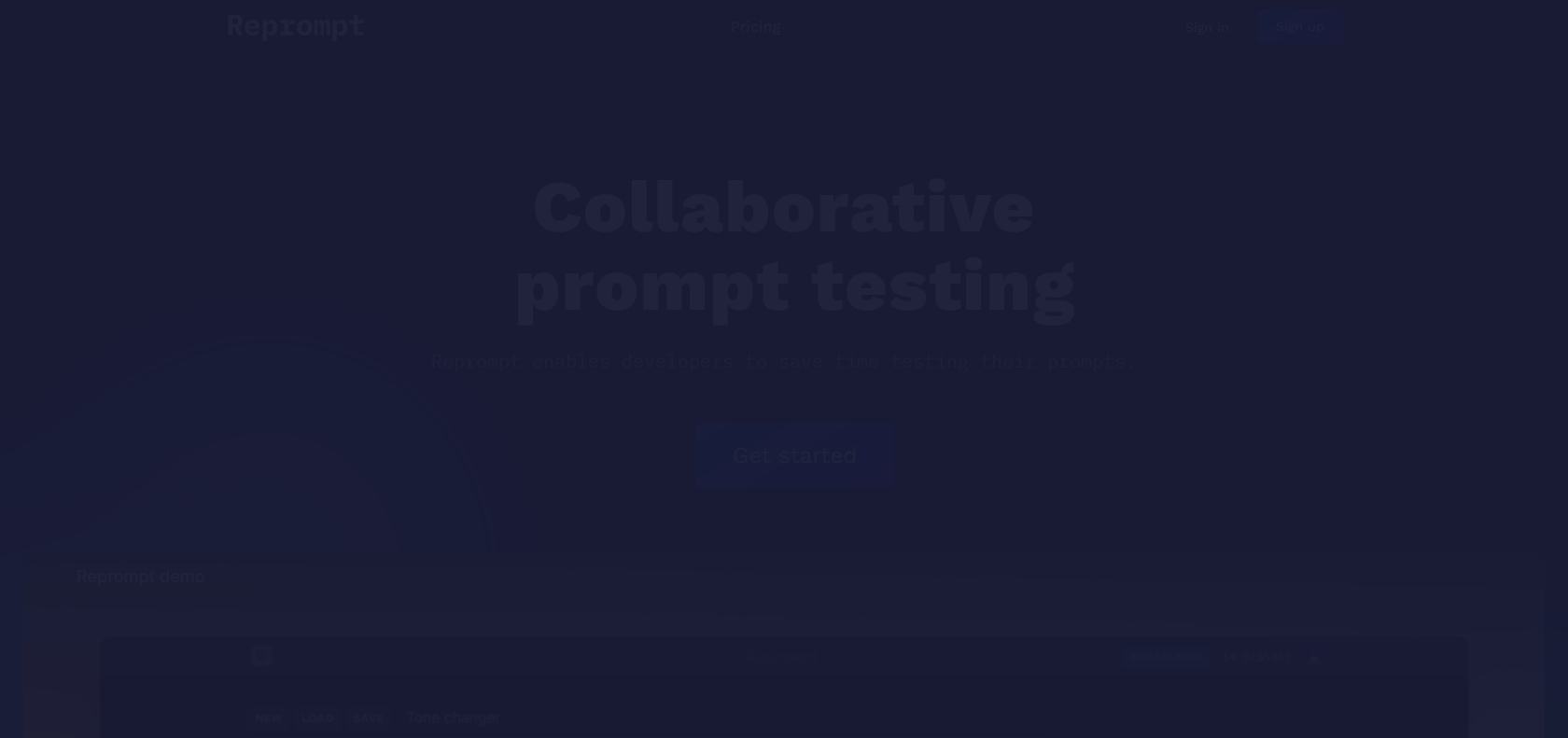 Screenshot of Reprompt Website