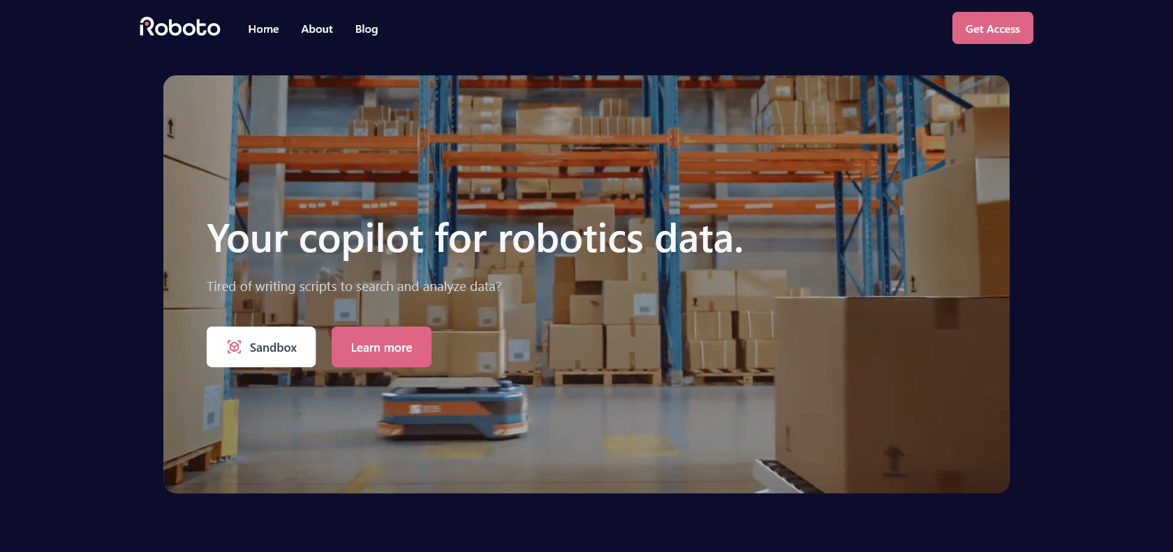 Screenshot of Roboto AI Website