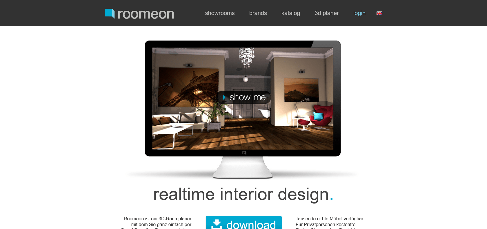 Screenshot of Roomeon 3D Planner Website