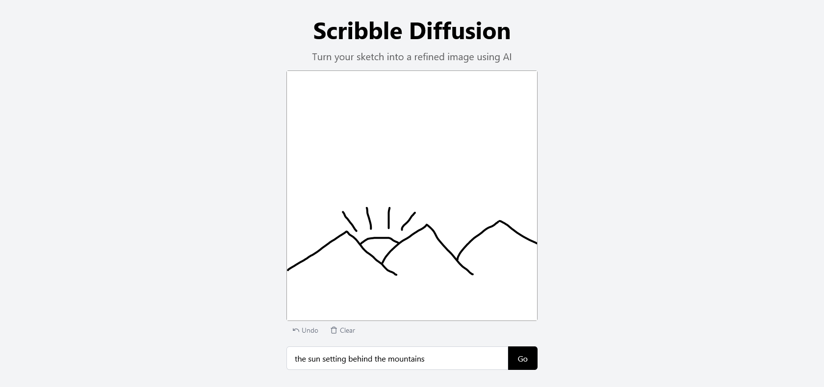 Screenshot of Scribble Diffusion Website