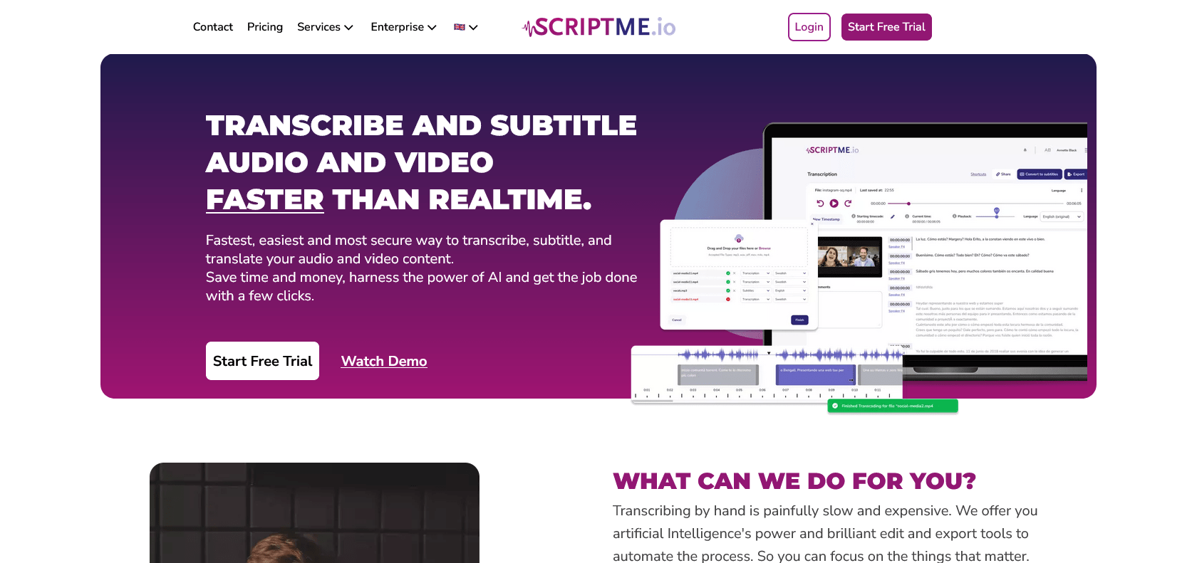 Screenshot of ScriptMe Website