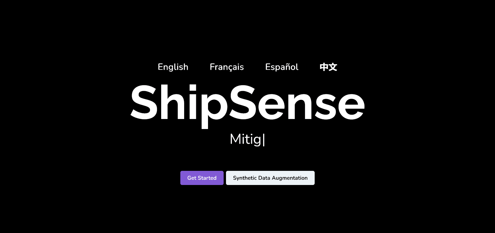 Screenshot of ShipSense Website