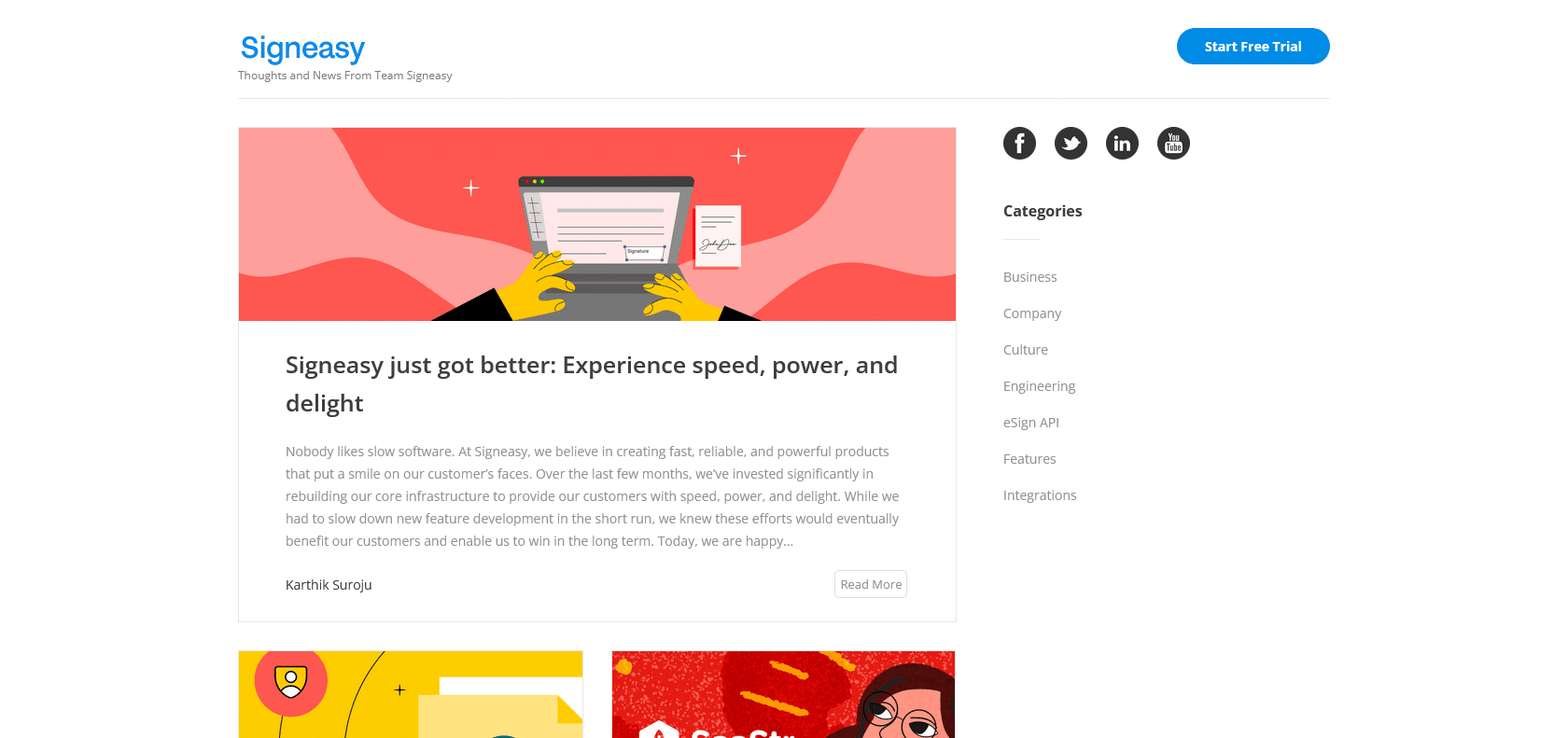 Screenshot of SignEasy Website