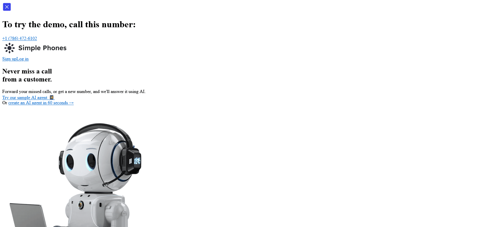 Screenshot of Simple Phones Website