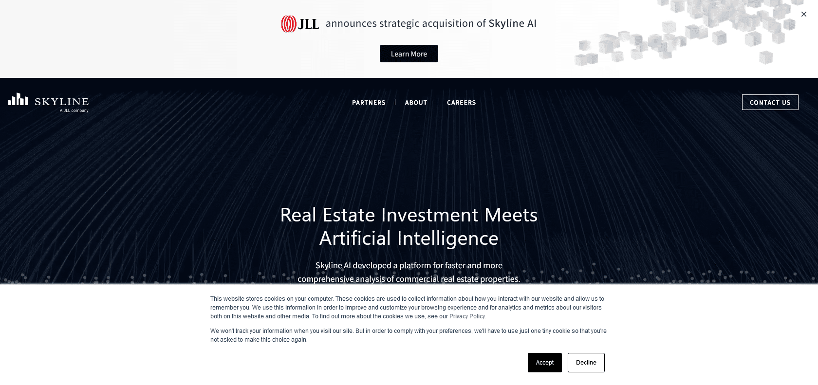 Screenshot of Skyline AI Website