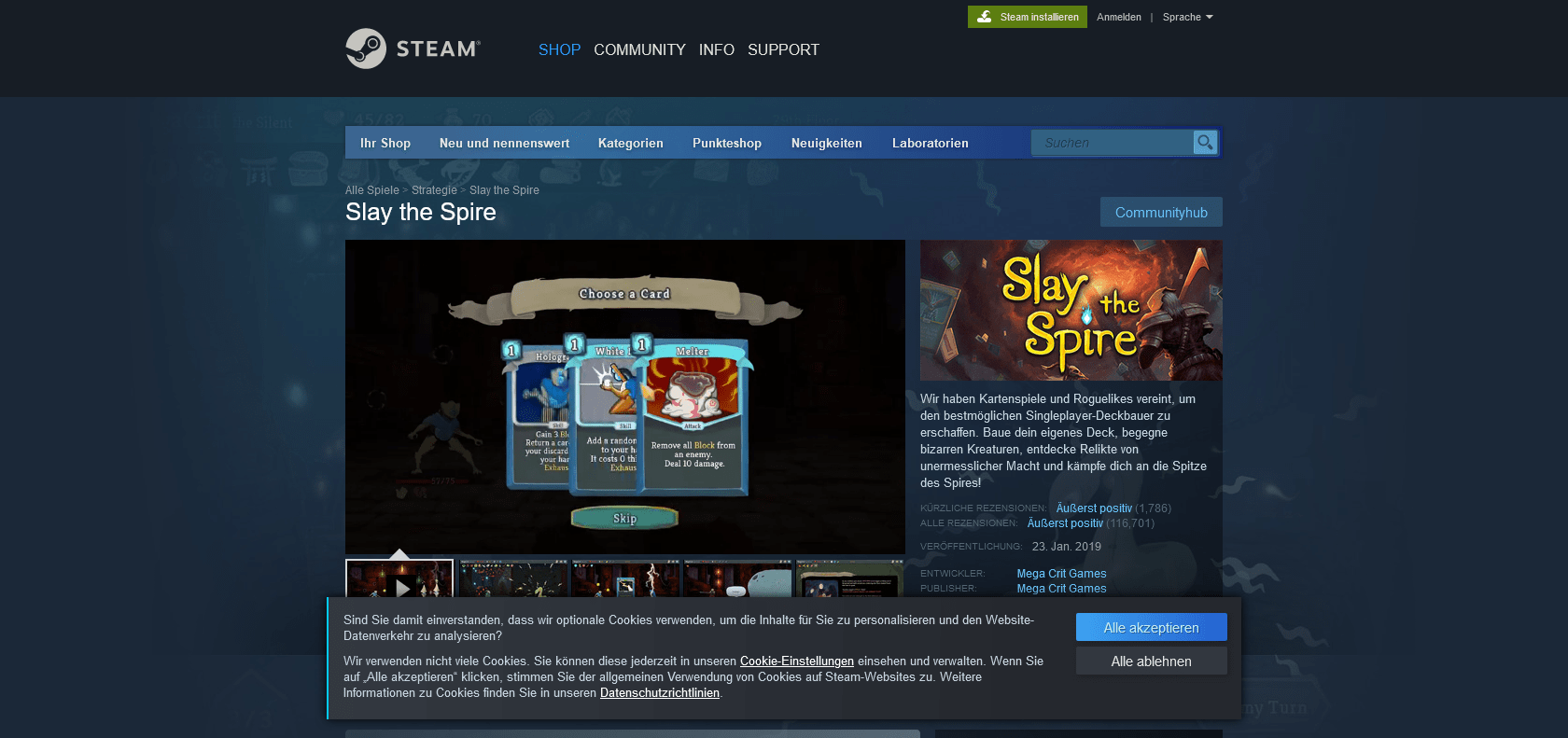 Screenshot of Slay The Spire Website