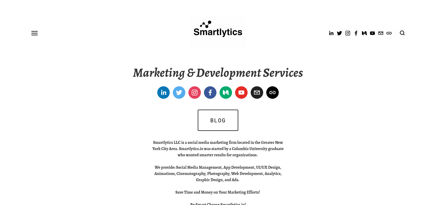 Screenshot of Smartlytics Website