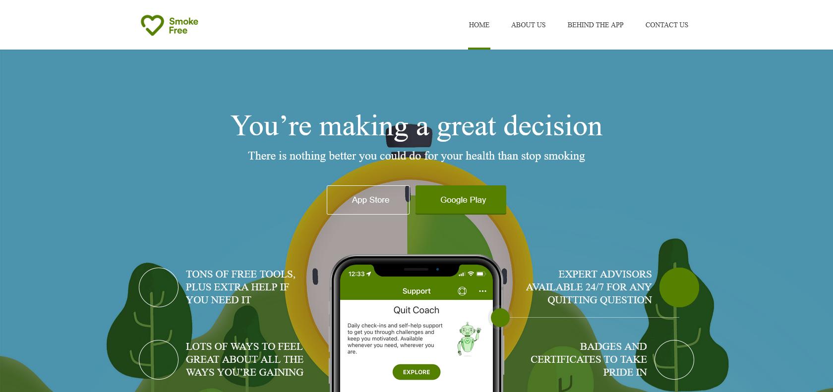 Screenshot of Smokefree.ai Website