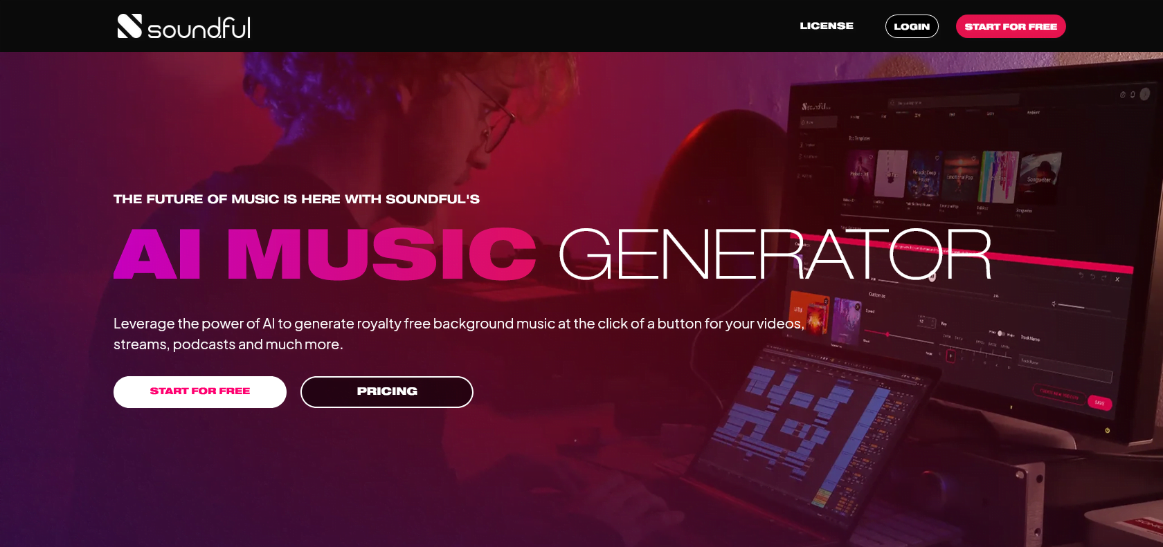 Screenshot of Soundful Website