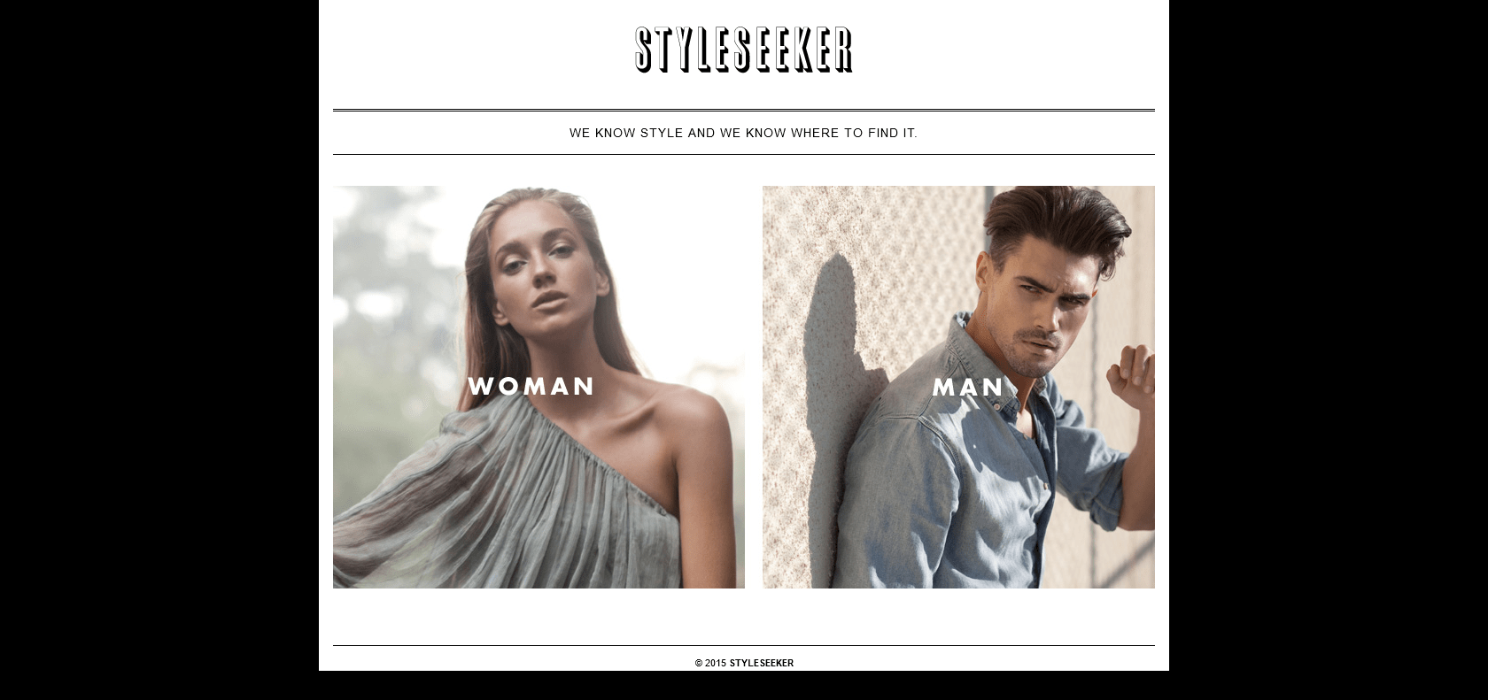 Screenshot of StyleSeeker Website