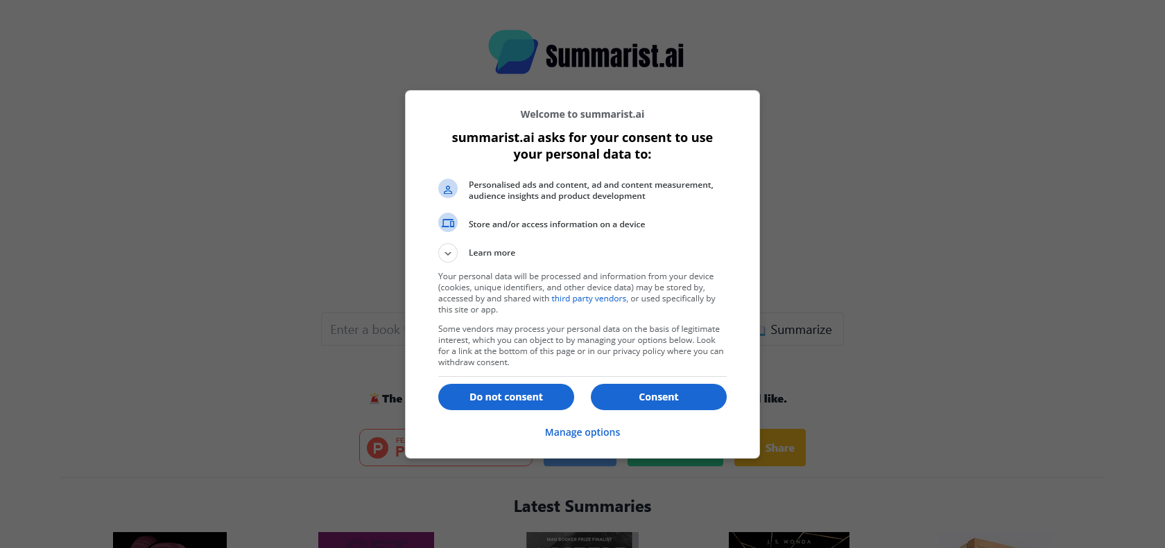 Screenshot of Summarist Website