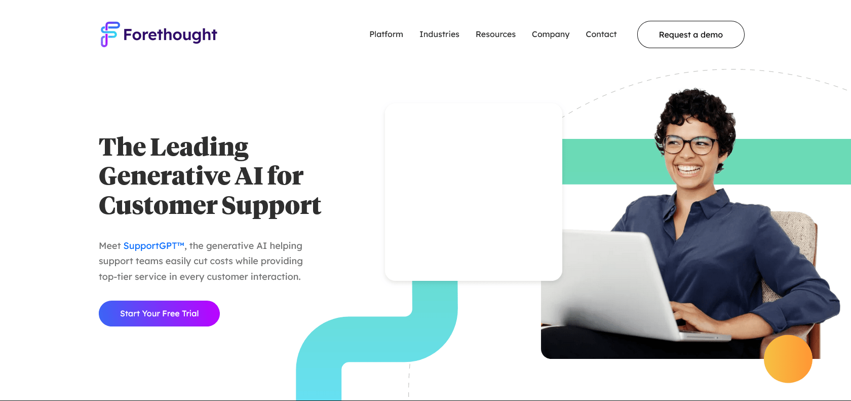 Screenshot of SupportGPT Website