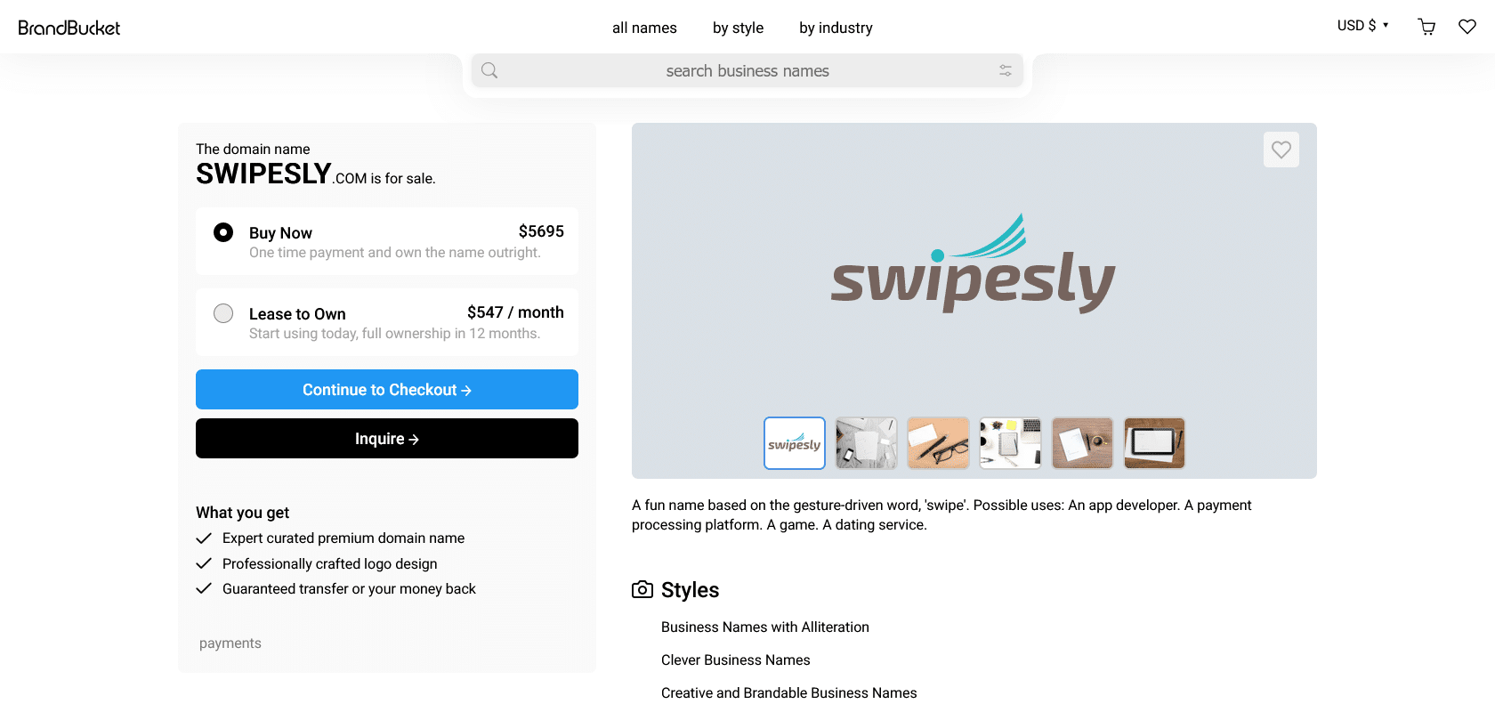 Screenshot of Swipesly Website