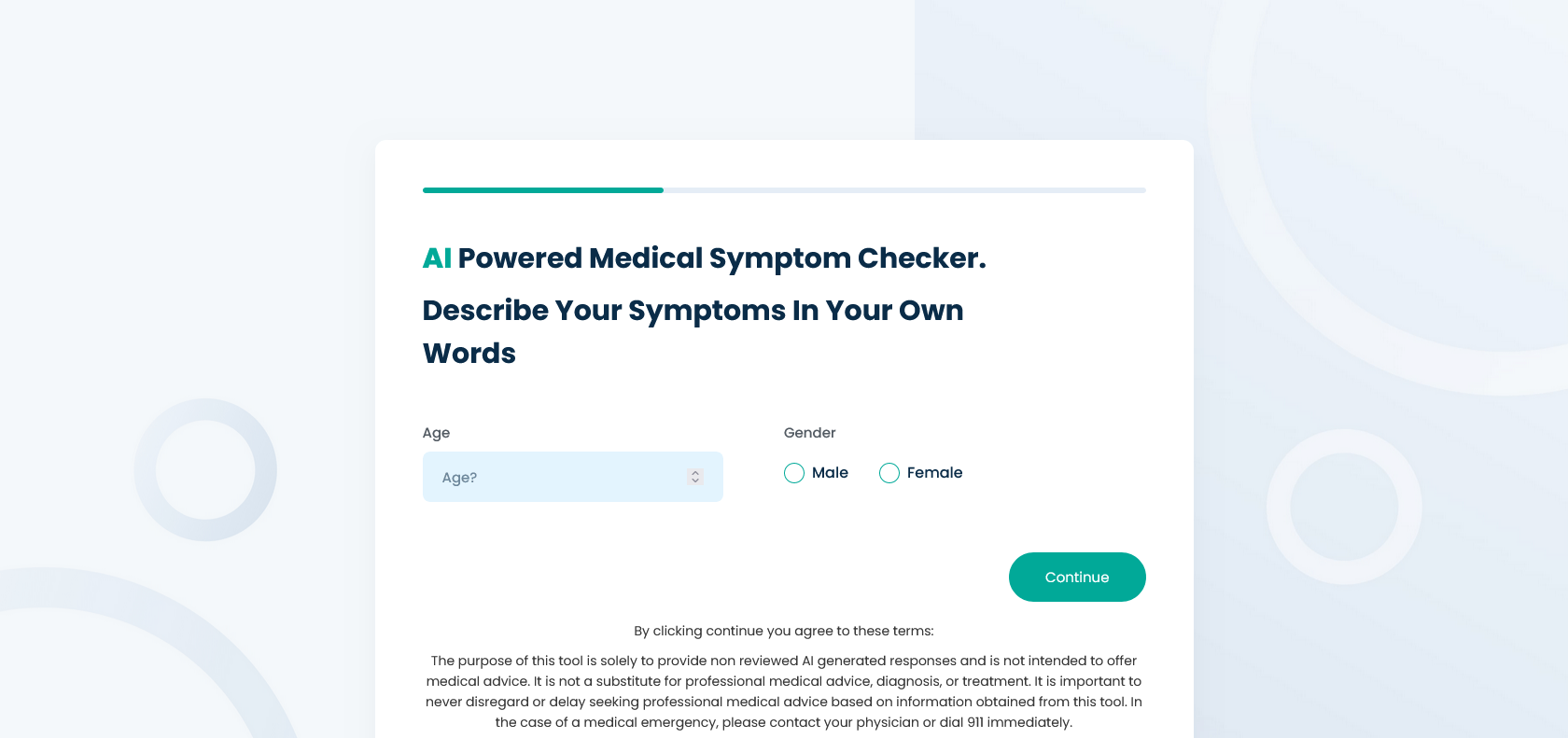 Screenshot of Symptomchecker Website
