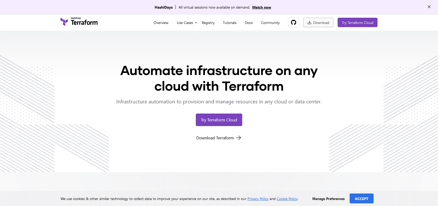 Screenshot of Terraform CLI Website