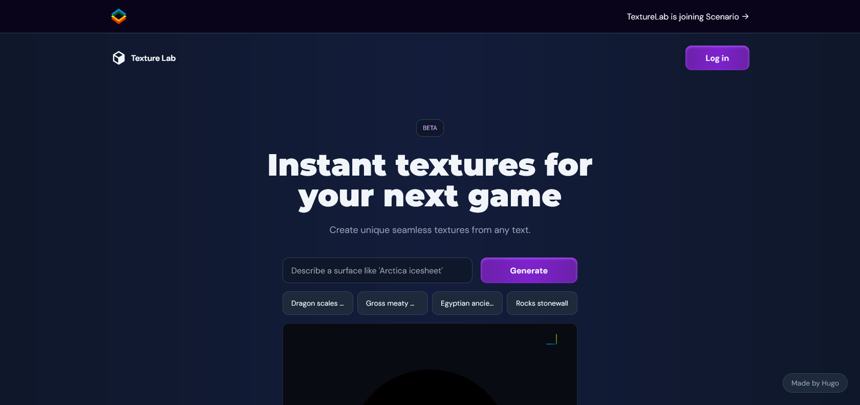 Screenshot of Texture Lab Website