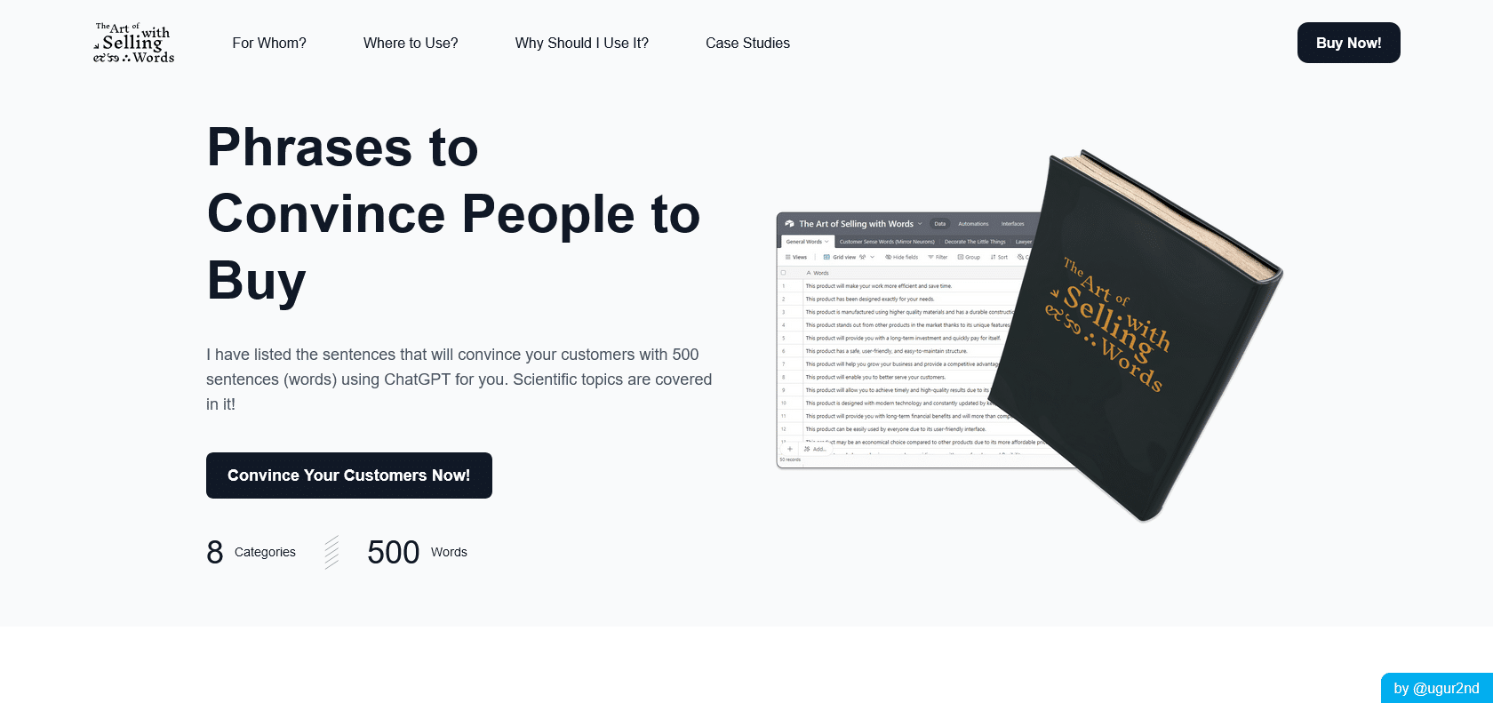 Screenshot of The Art of Selling with Words Website