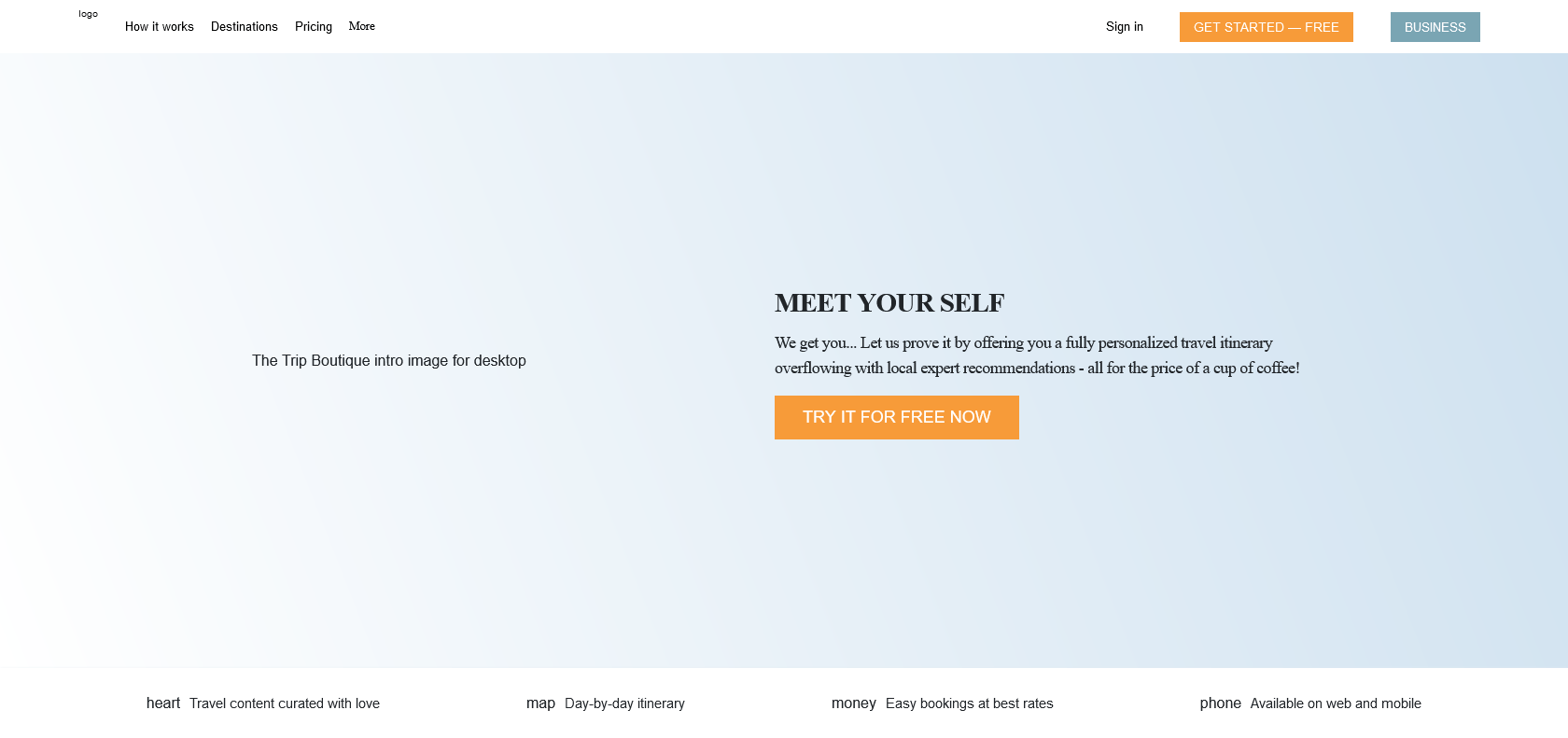 Screenshot of The Trip Boutique Website