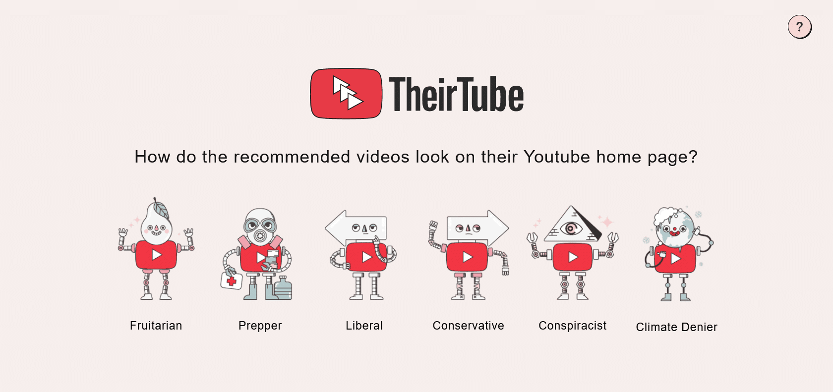 Screenshot of TheirTube Website