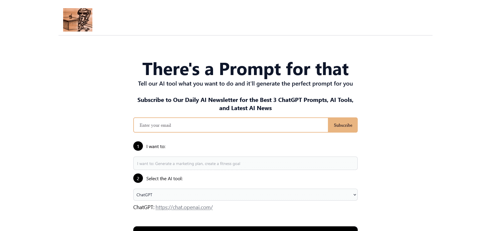 Screenshot of There's a Prompt for that Website