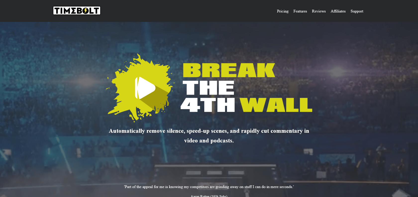 Screenshot of Timebolt Website