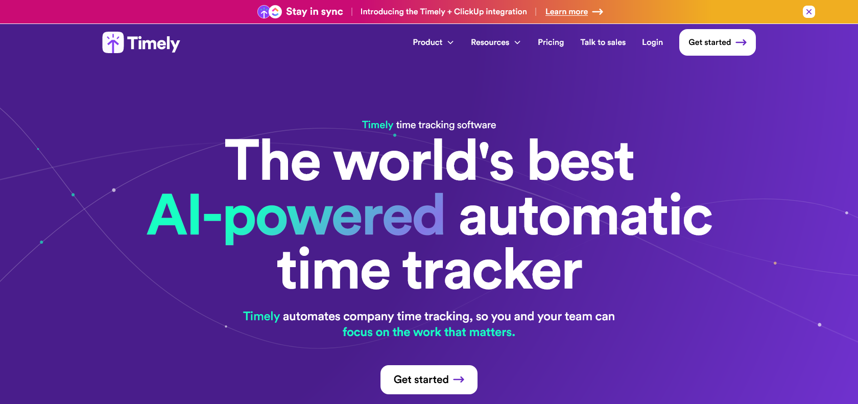 Screenshot of Timely Website