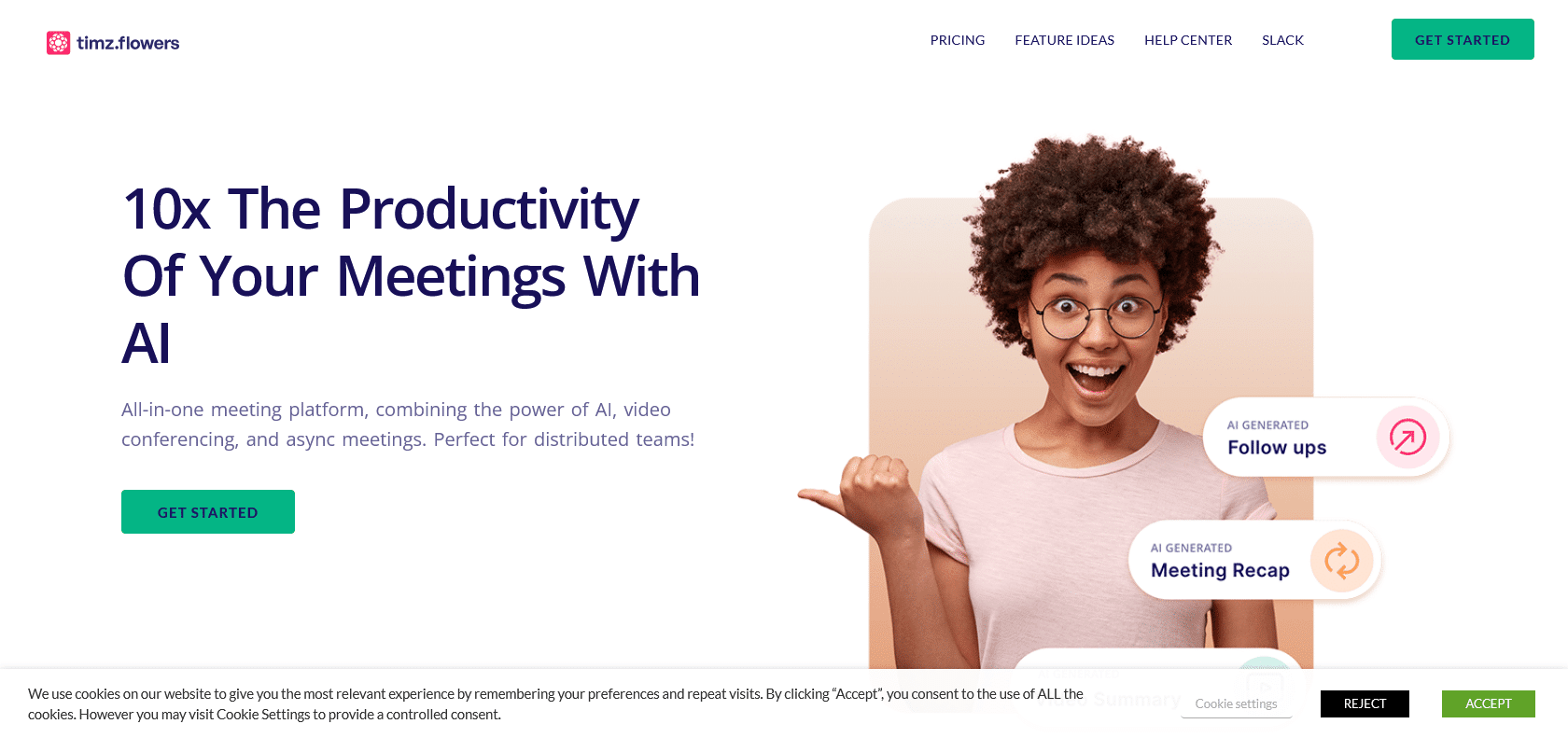 Screenshot of Timz.Flowers Website