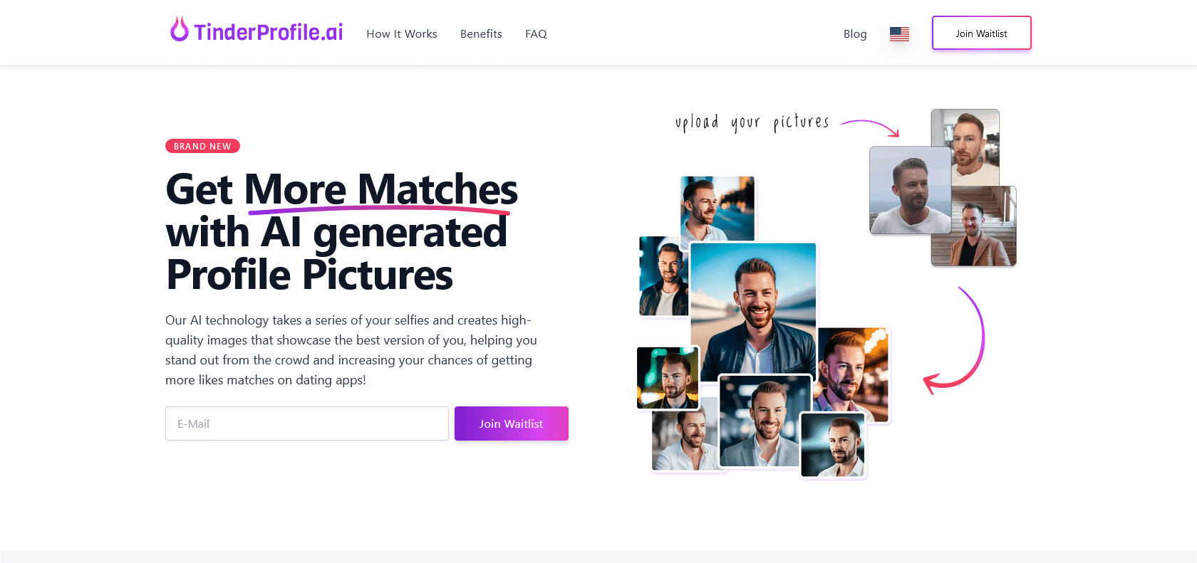 Screenshot of TinderProfile.ai Website