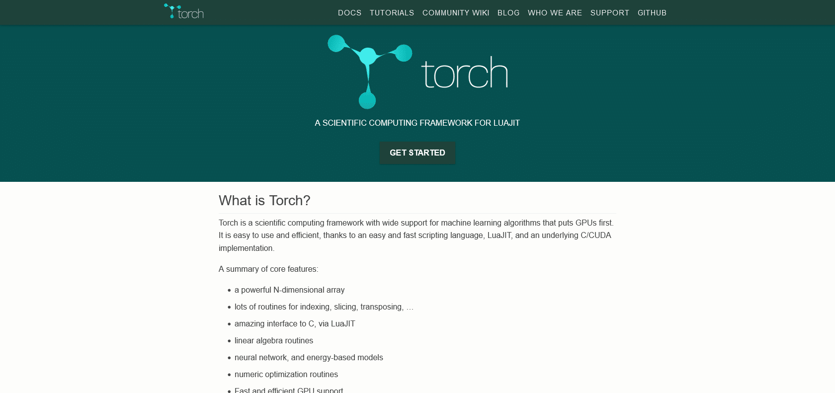 Screenshot of Torch Website