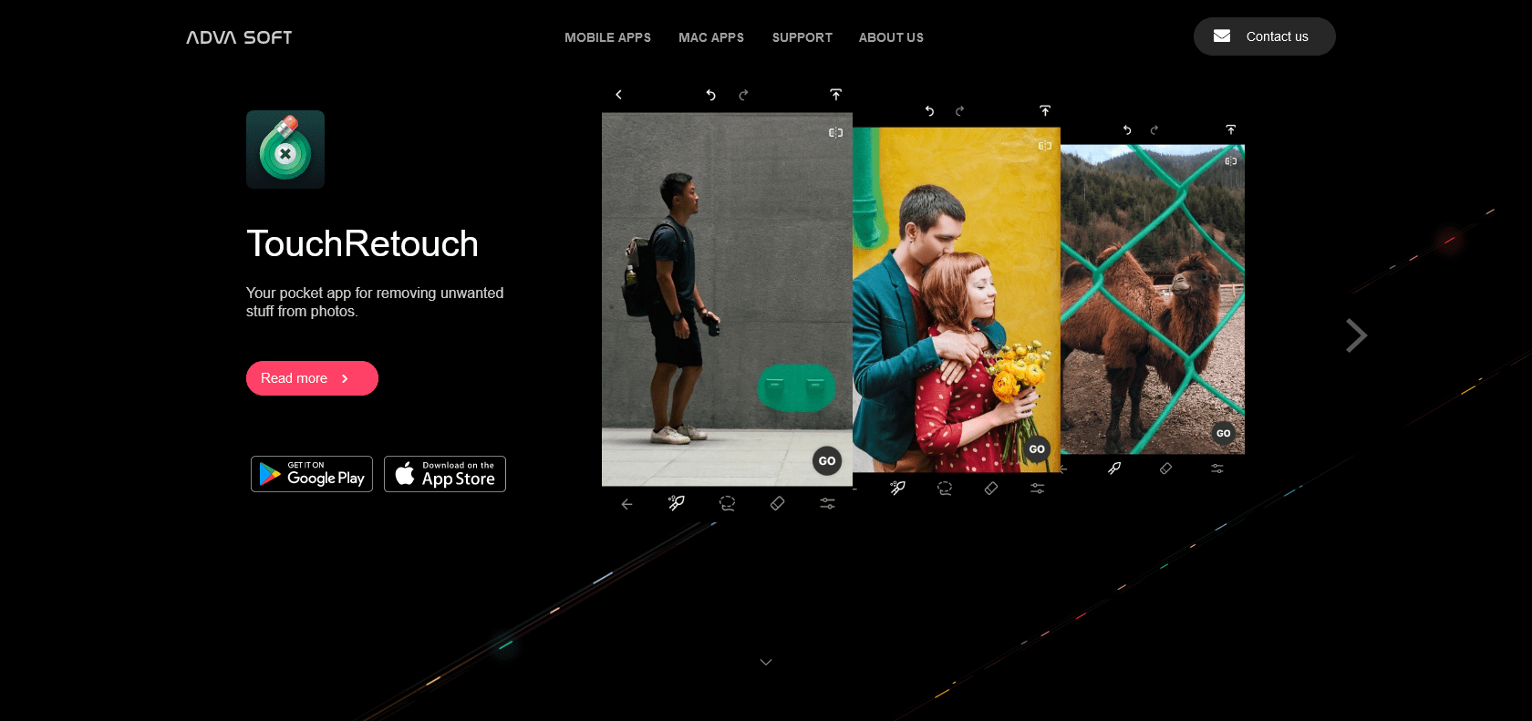 Screenshot of TouchRetouch Website