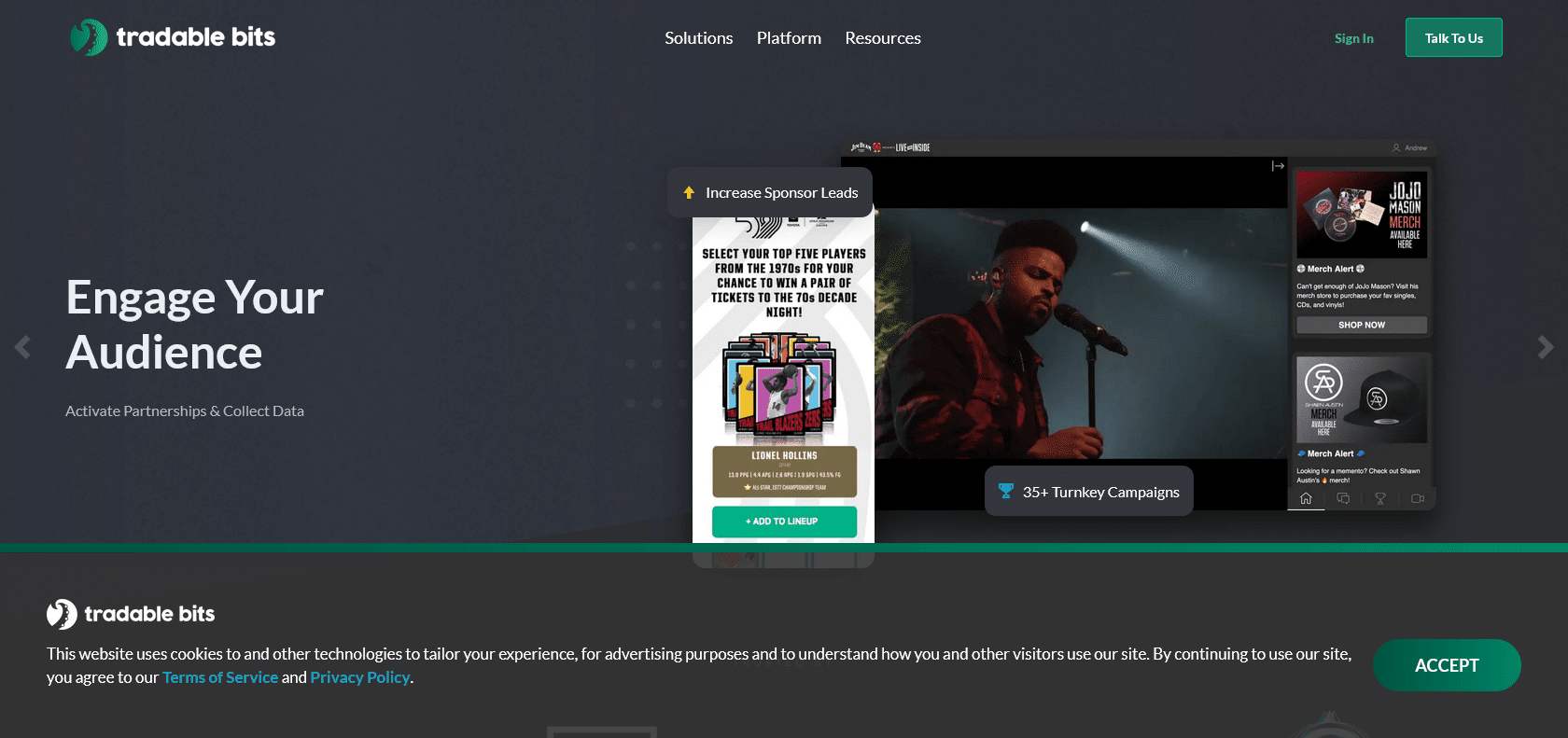 Screenshot of Tradable Bits Website