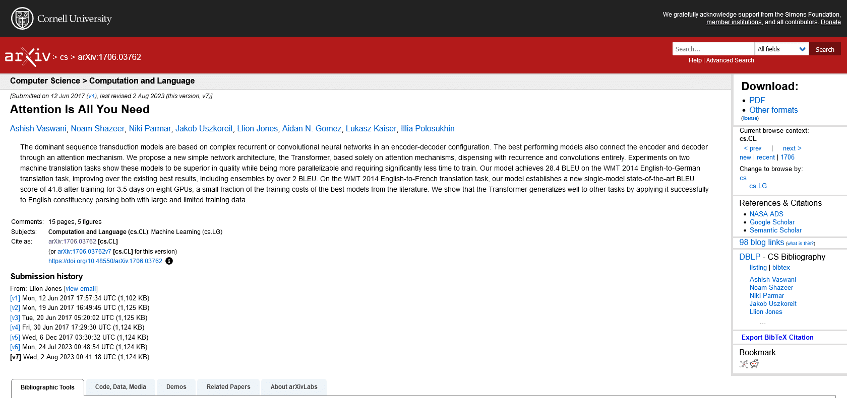 Screenshot of Transformer Networks Website