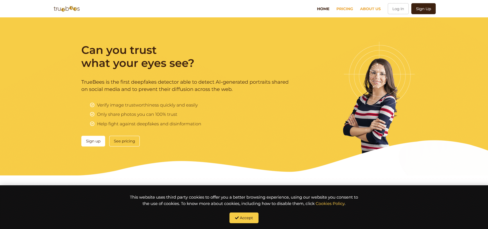 Screenshot of Truebees Website