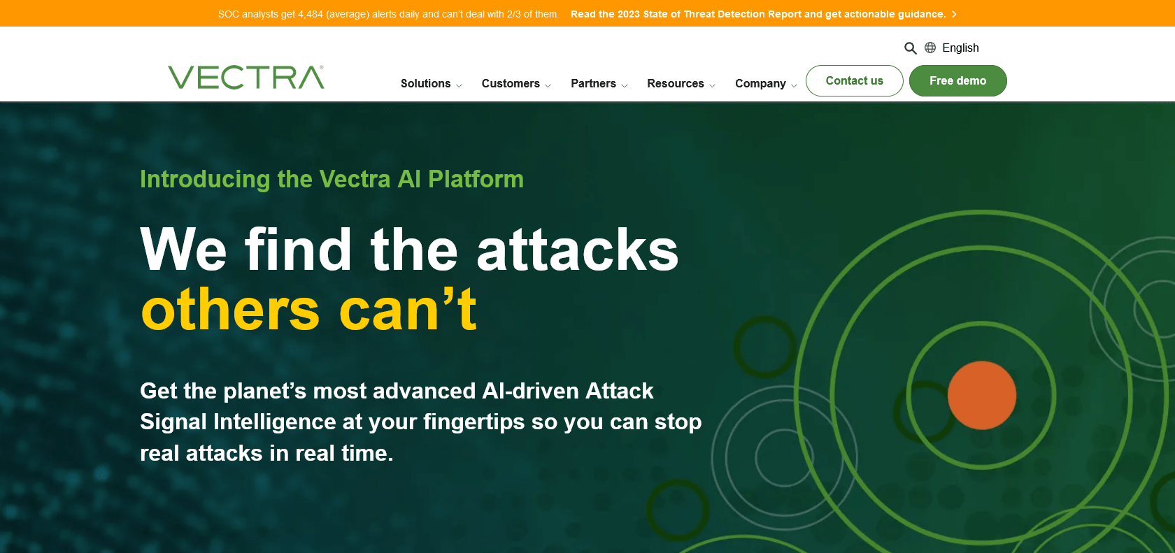 Screenshot of VECTRA Website