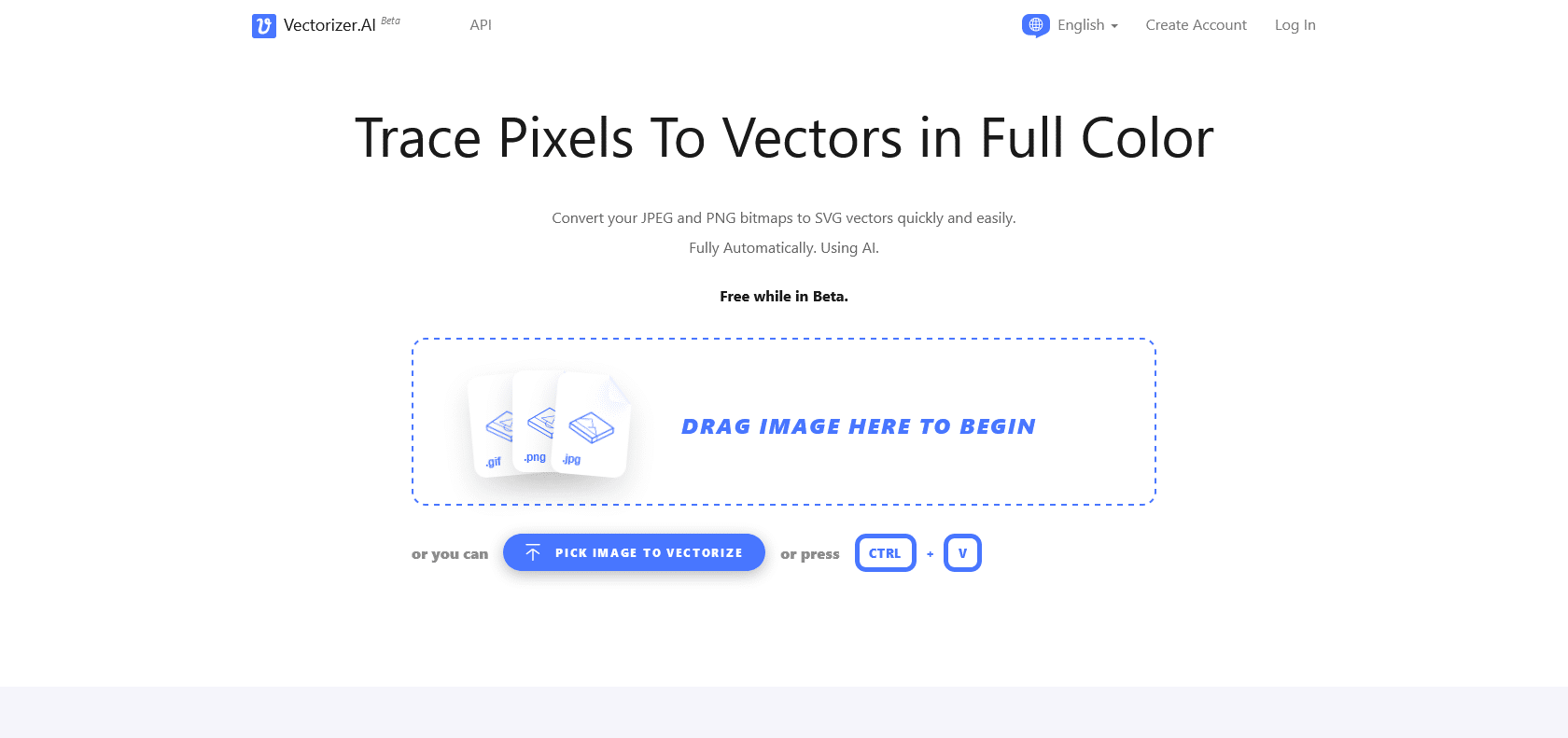 Screenshot of Vectorizer AI Website