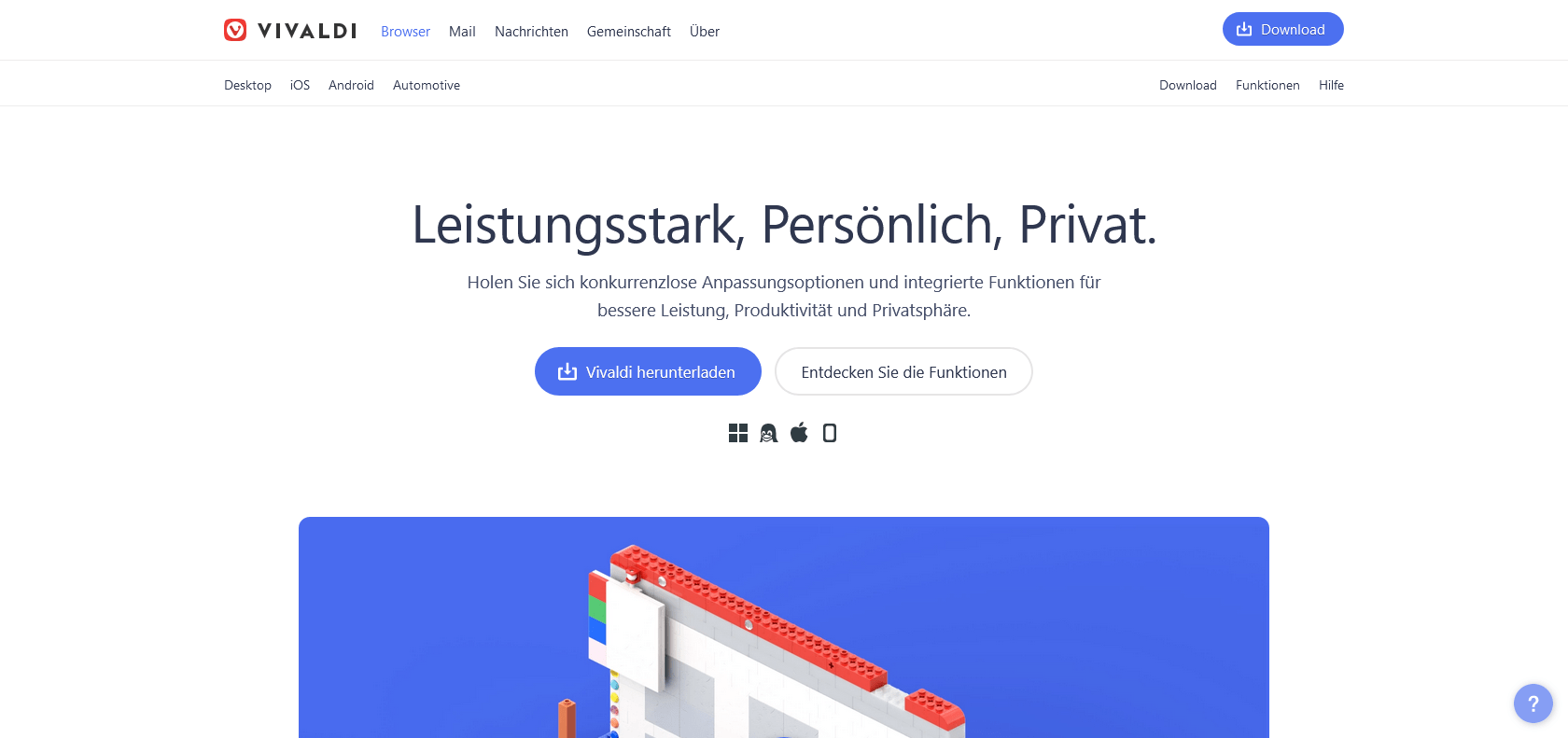 Screenshot of Vivaldi Website