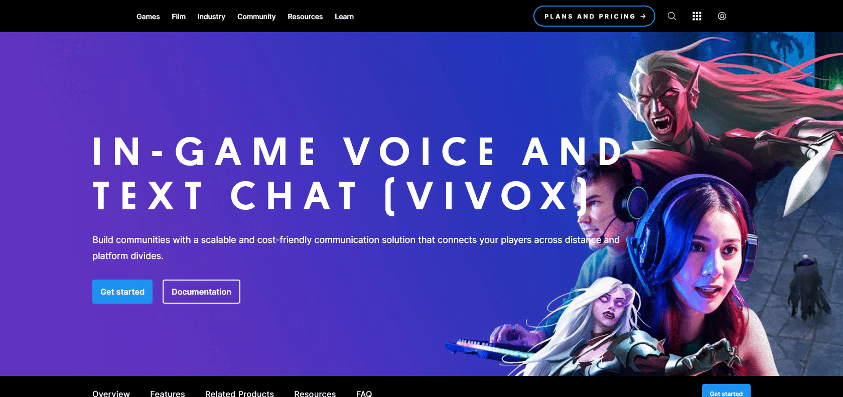 Screenshot of Vivox Voice Website