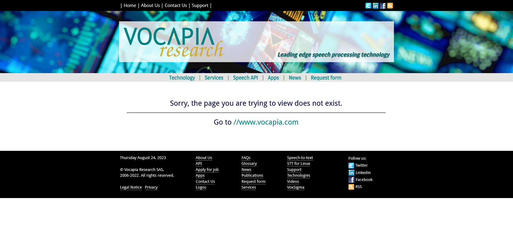 Screenshot of VoxSigma Website