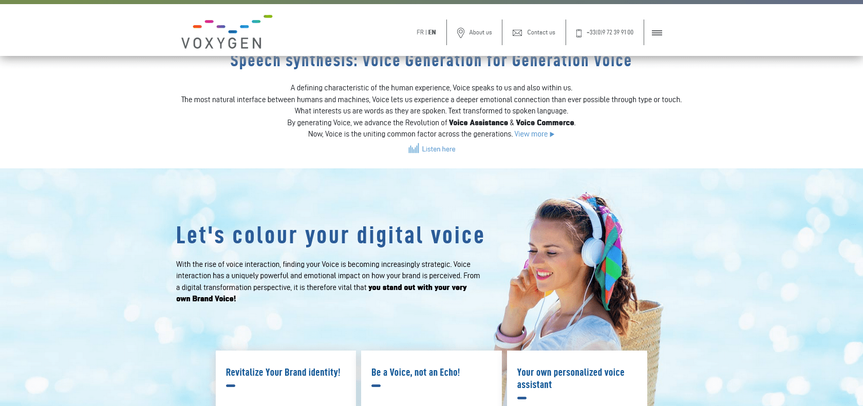 Screenshot of Voxygen Website