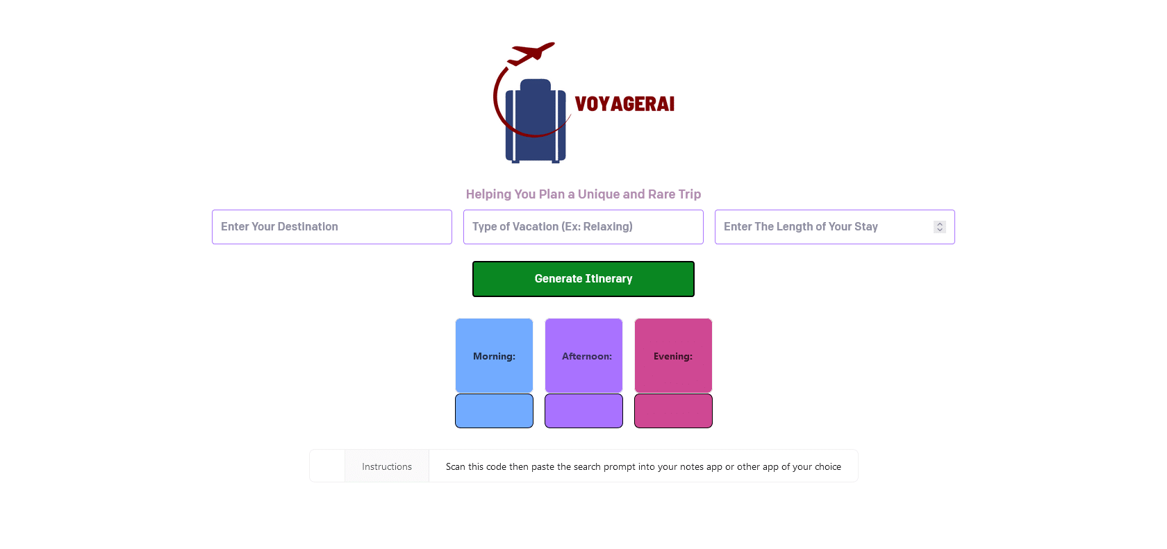 Screenshot of VoyagerAI Website