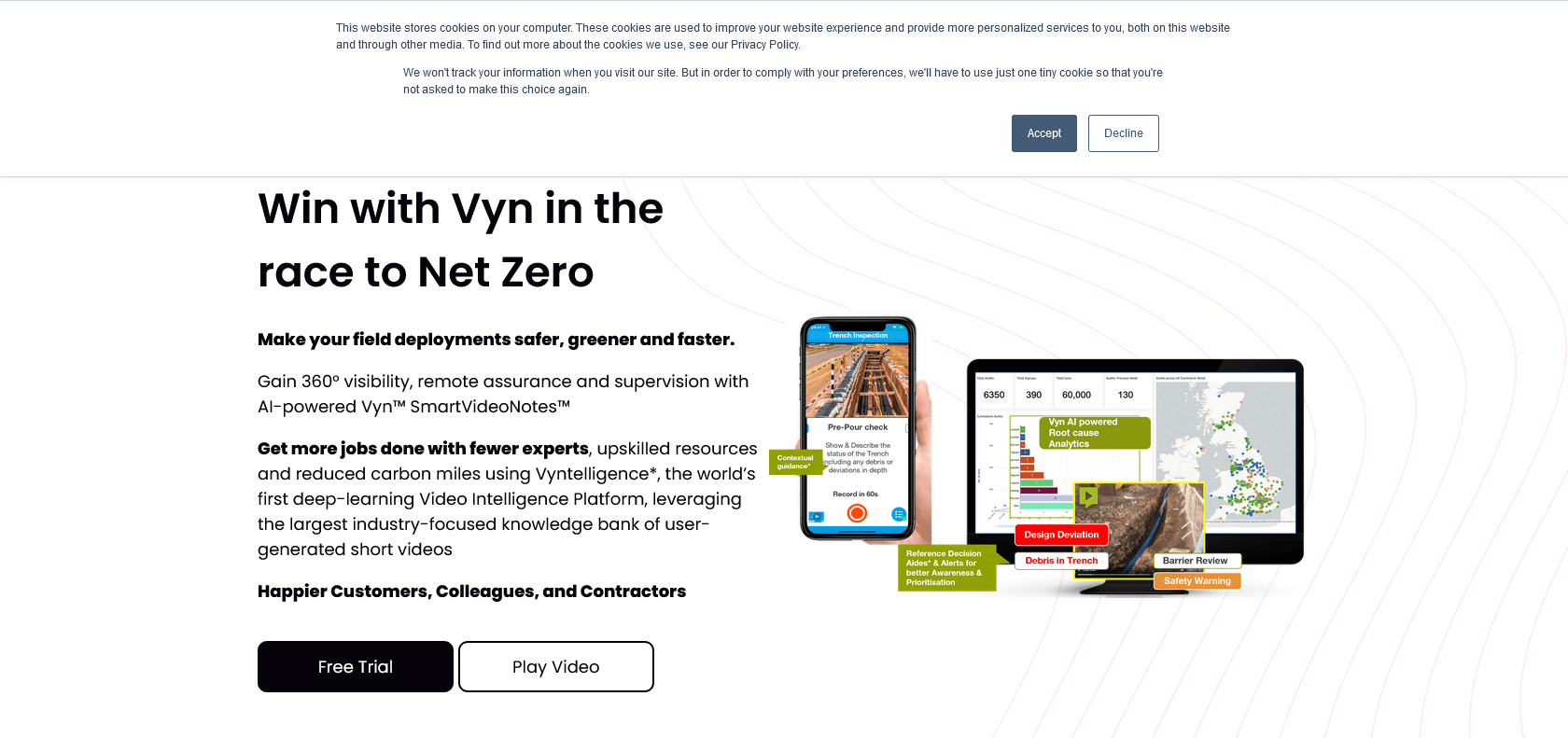 Screenshot of Vyntelligence Website