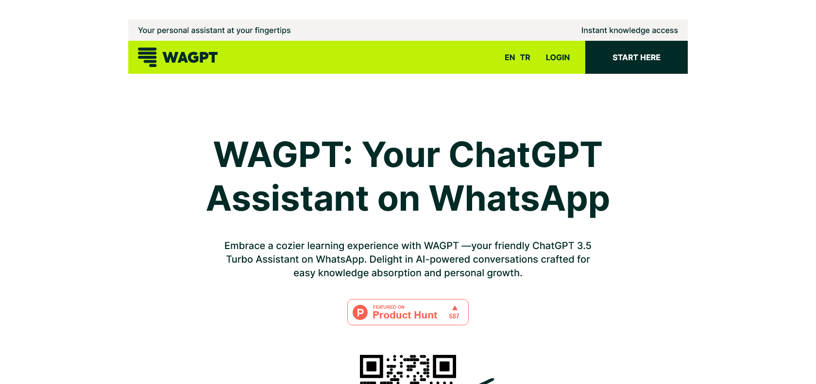 Screenshot of WAGPT Website