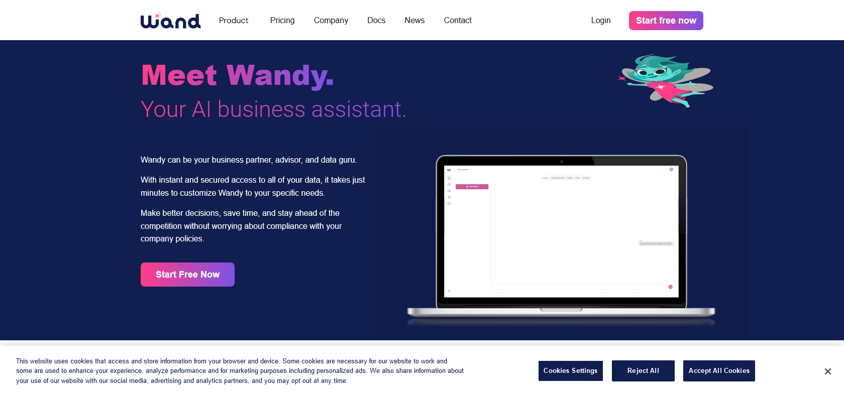 Screenshot of Wand AI Website