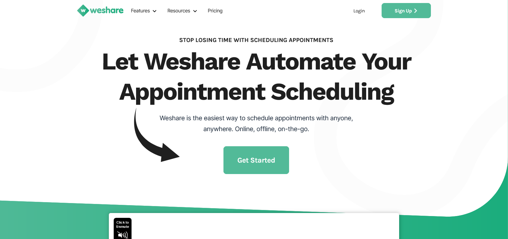 Screenshot of WeShare Website