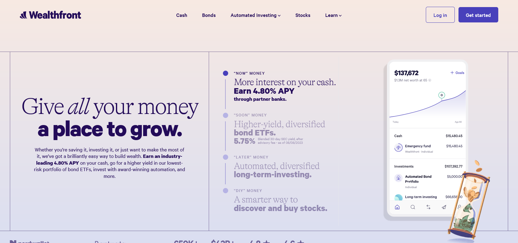 Screenshot of Wealthfront Website