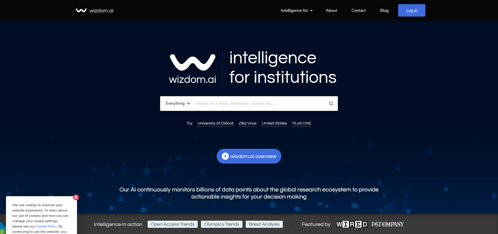 Screenshot of Wizdom.ai Website