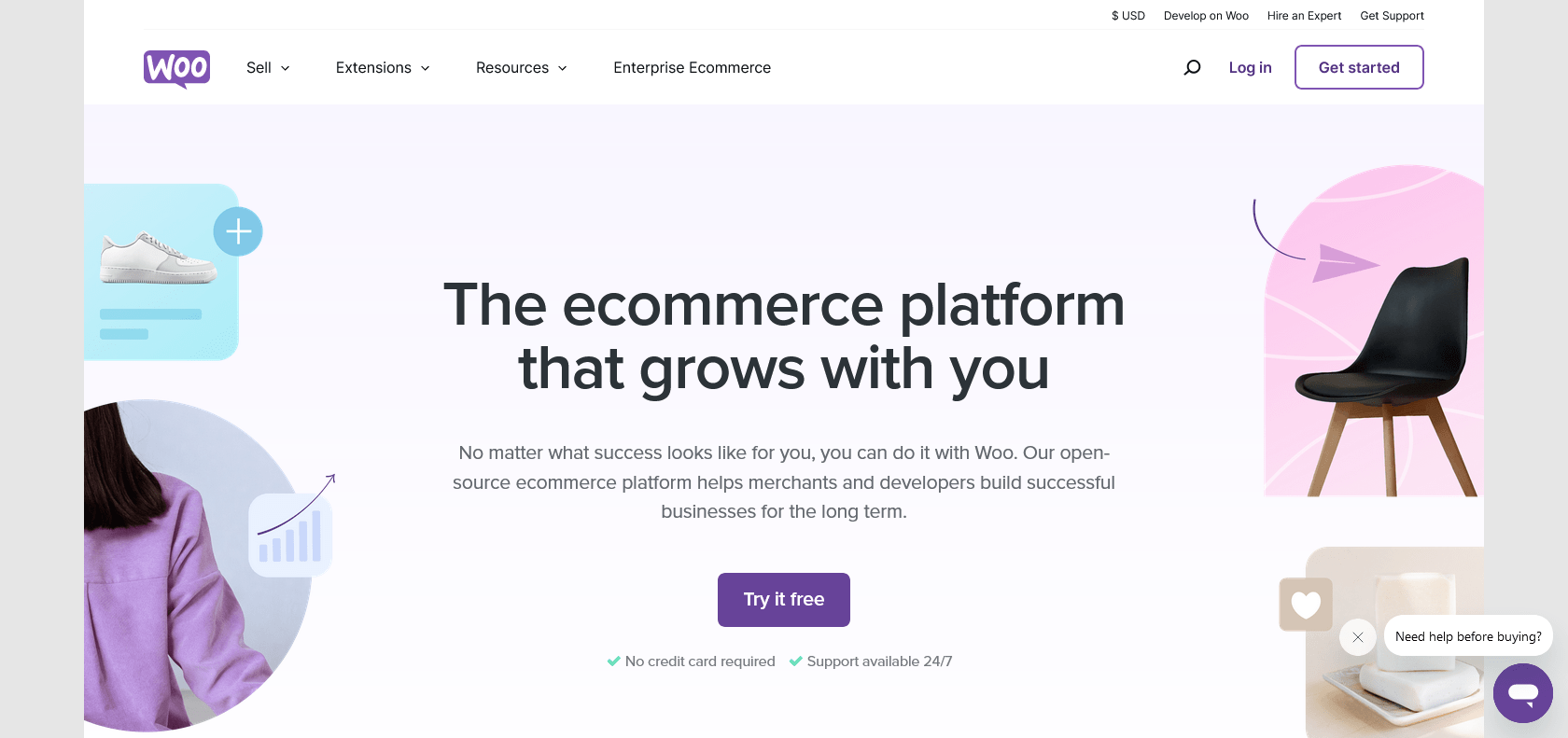Screenshot of WooCommerce Website